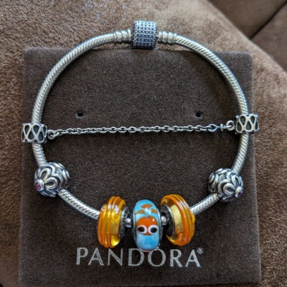 2 Pandora Zinnia with Amethyst clips - Picture 2 of 5